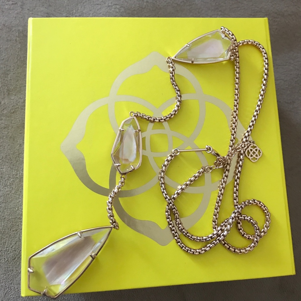 Kendra Scott rose gold necklace lariat